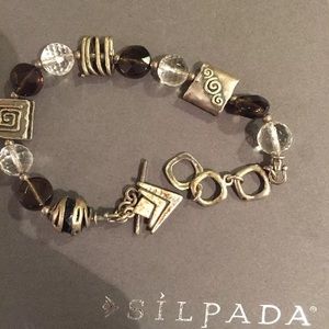 Silpada Sterling and stone bracelet EUC